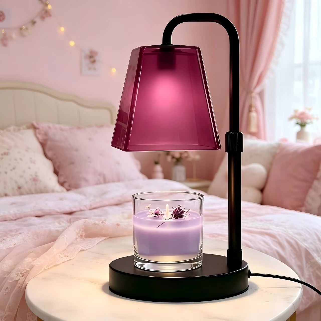 Glazen kaarsenwarmerlamp in ro - Home Fragrance No 4 recensie en prijs